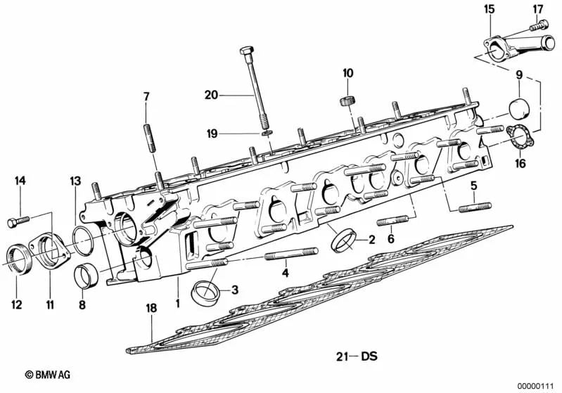 Junta sin asbesto para BMW Serie 3 E21, E30 Serie 5 E12, E28, E34 (OEM 11121726721). Original BMW.