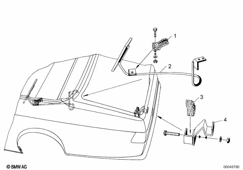 Soporte Hardtop izquierdo para BMW Serie 3 E21 (OEM 54210006047). Original BMW