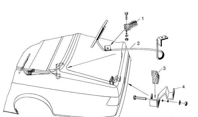 Soporte de techo solar OEM 54210006046 para BMW E21. Original BMW.