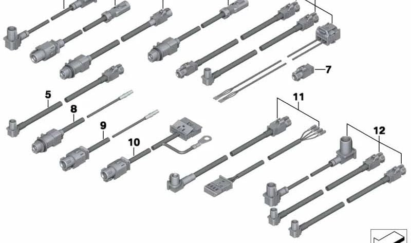 Cableado HSD (Original BMW) OEM 61119326455 para BMW F30, F35, F32, F07, F10, F11, F18, F06, F12, F13, F01, F02, F04, F25. Aptos para todos los modelos listados.