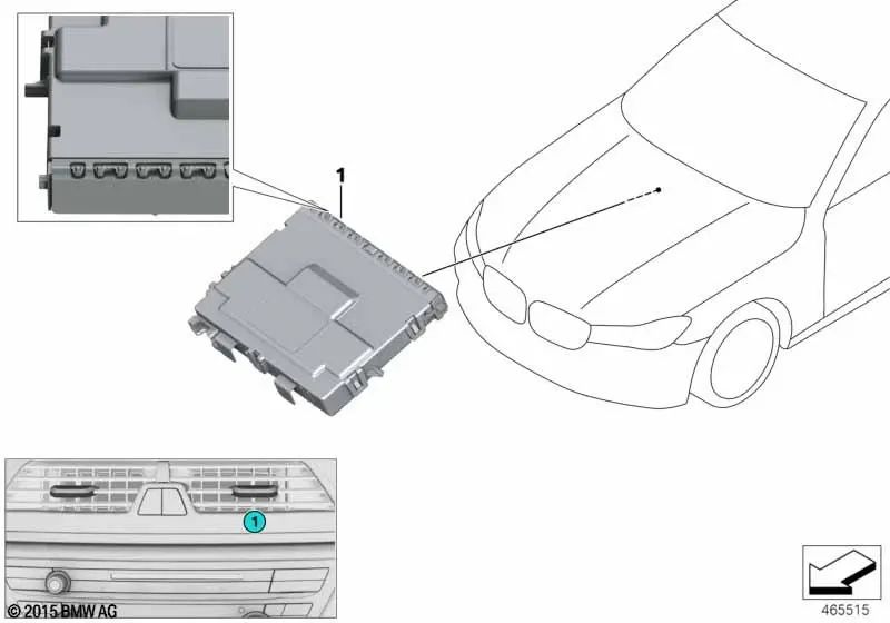 Sensor táctil de ventilación delantera izquierda para BMW Serie 7 G11, G11N, G12, G12N (OEM 61316827329). Original BMW