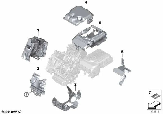 Cubierta delantera del cárter de aceite del motor para BMW I01, I01N (OEM 17738535502). Original BMW.