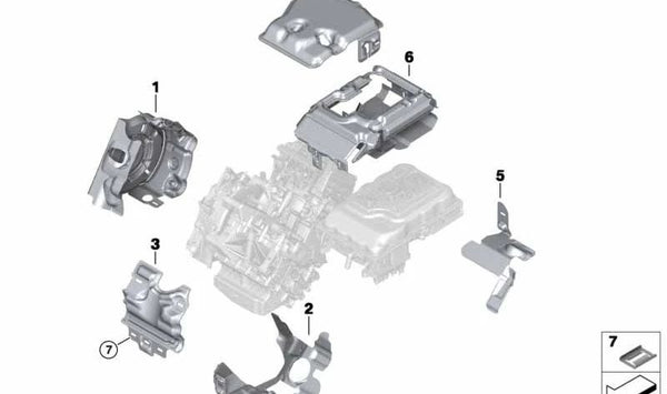 Cubierta trasera del cárter de aceite del motor para BMW i I01, I01N (OEM 17738535501). Original BMW