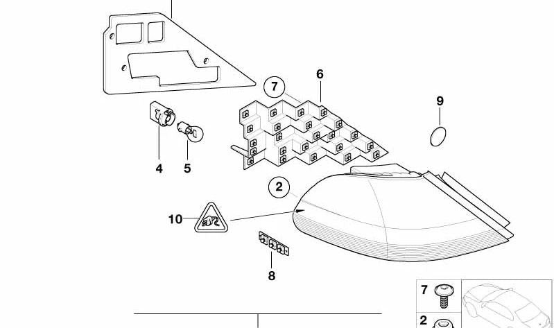 Portalámpara Bombilla Amarilla para BMW E39, E65, E66 (OEM 63216904049). Original BMW.