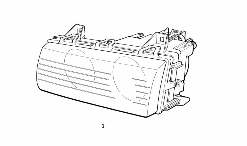 Faro delantero derecho amarillo para BMW E36 (OEM 63121393344). Original BMW