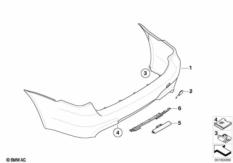 Tapón para enganche de remolque imprimado para BMW E60, E61N (OEM 51127898122). Original BMW.