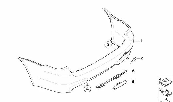 Carcasa del Parachoques Imprimada Trasera para BMW E61N (OEM 51128042067). Original BMW.