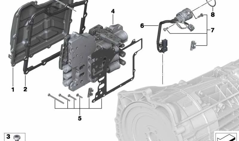 Módulo mecatrónico OEM 28607846717 para BMW F10, F11, F06, F12, F13. Original BMW.