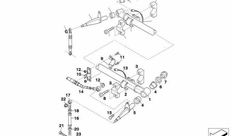 OEM 33532483070 Prise en charge du travail de choc arrière pour BMW (modèles compatibles: E46, E83, E85, E86). BMW d'origine.