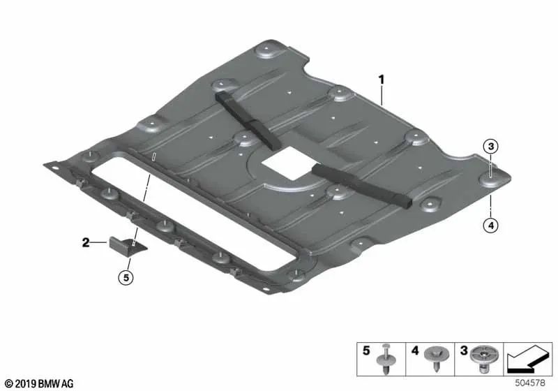 Motorraumabschirmung for BMW X5 F95, F95N X6 Series F96, F96N (OEM 51758090928). Genuine BMW.