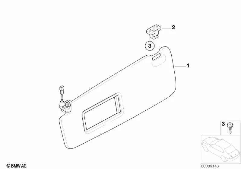 Sonnenblendenhalterung für BMW 7er E65, E66 (OEM 51169151526). Original BMW.