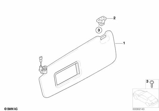 Sonnenblendenhalterung für BMW 7er E65, E66 (OEM 51169151526). Original BMW.