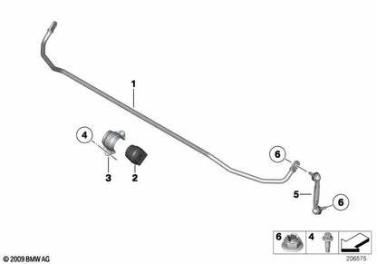 Soporte de Goma para Estabilizador para BMW F20, F21, F22, F23, F30, F31, F34, F32, F33, F36 (OEM 33356792197). Original BMW