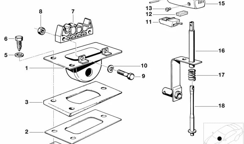 Tirante de control para BMW Serie 3 E21, E30, Serie 5 E12, E28, Serie 6 E24, Serie 7 E23 (OEM 25161204764). Original BMW