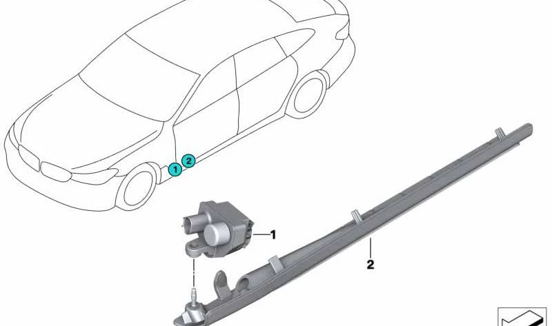 Right light module bracket for BMW 5 Series G38, G38N (OEM 63177854486). Original BMW