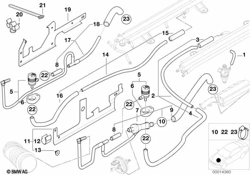 Conducto de aire para BMW Serie 7 E38 (OEM 13531435606). Original BMW.