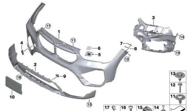 Paragolpes delantero OEM 51119883249 para BMW F48 (X1). Original BMW.