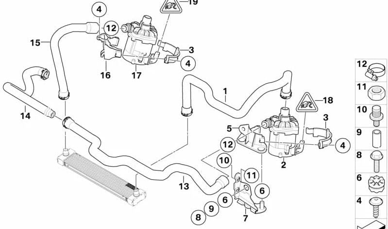 Kühlmittelschlauch für BMW X5 E70, X6 E71 (OEM 17127589735). Original BMW