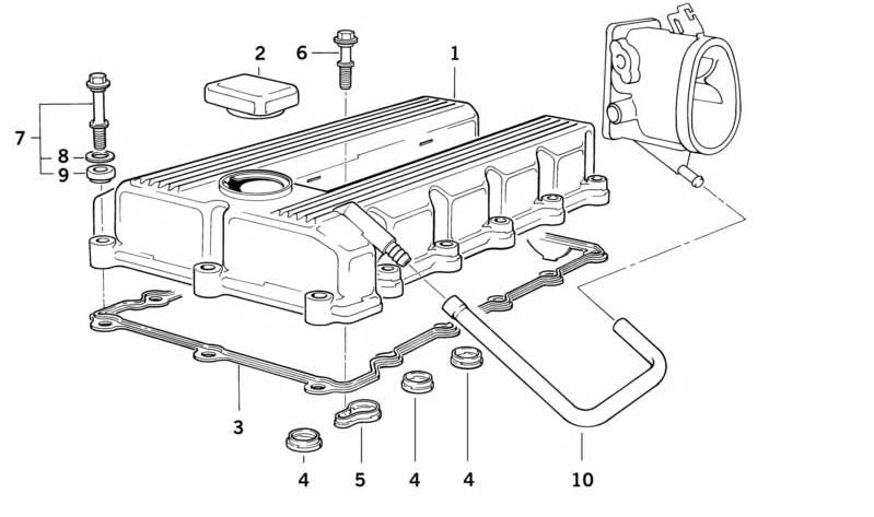 Manguera de ventilación OEM 11151739231 para BMW E36 (316i, 318i, 320i, 323i, 325i, 328i, M3). Original BMW.