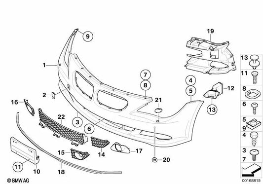 Front Left Brake Air Guide for BMW 6 Series E63N, E64N (OEM 51117184697). Original BMW.