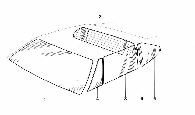 Ventana abatible clara izquierda para varios modelos de BMW (OEM 51362165869). Original BMW