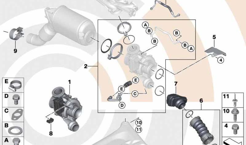 Conducto de aire de admisión OEM 11618513450 para BMW F30, F31, F34, F32, F33, F36, F25, F26. Original BMW.