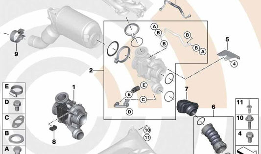 OEM -Eintrittsluftkanal 11618513450 für BMW F30, F31, F34, F32, F33, F36, F25, F26. Original BMW.