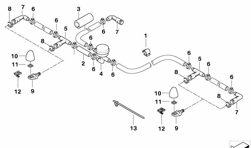 Left spray nozzle for BMW E83 (OEM 51133411429). Original BMW