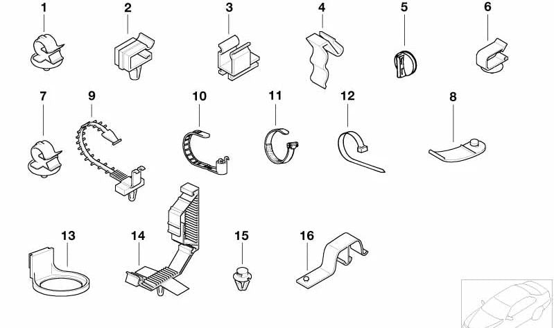 Soporte de cables para BMW Serie 5 E39, Serie 7 E38 (OEM 61138350835). Original BMW