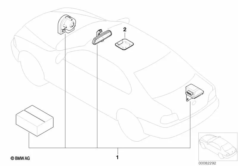 Ultrasonic Interior Protection Cover for BMW E39, E38 (OEM 51448249973). Original BMW