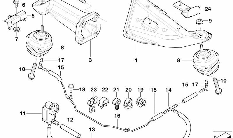 Soporte de Motor para BMW E53 (OEM 22116770638). Original BMW