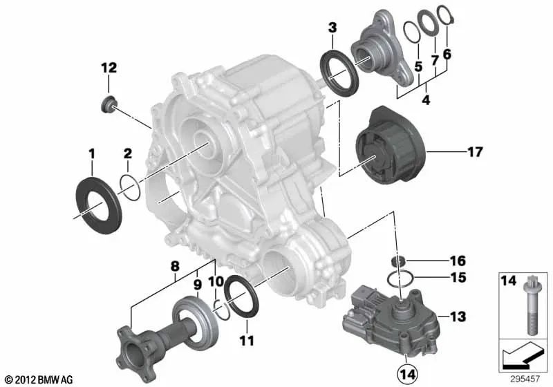 Anillo de retención para BMW F20, F21, F22, F23, F30, F31, F34, F35, F32, F33, F36, F07, F10, F11, F18N, F06, F12, F13, F01N, F02N, E84 (OEM 27107625117). Original BMW.