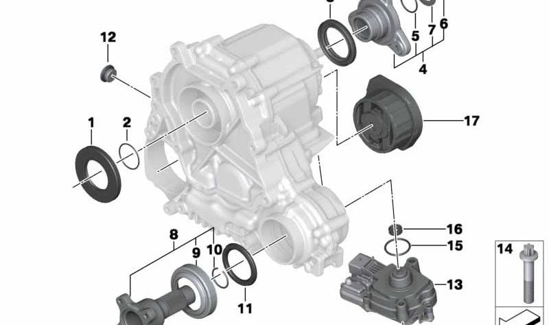 Flangia di uscita frontale OEM 27107625116 per BMW F20, F21, F22, F23, F30, F31, F34, F32, F33, F36, F07, F10, F11, F06, F12, F13, F01, F02, E84. BMW originale