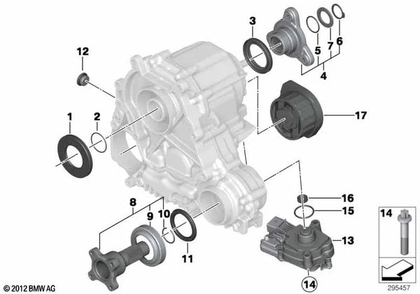 Juego de brida de salida para BMW Serie 5 F10, F10N, F11 (OEM 27107645468). Original BMW