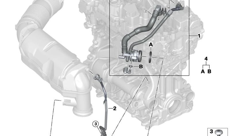 Breather pipe for BMW 2 Series U06, X1 U11, U12 (OEM 11157952882). Original BMW