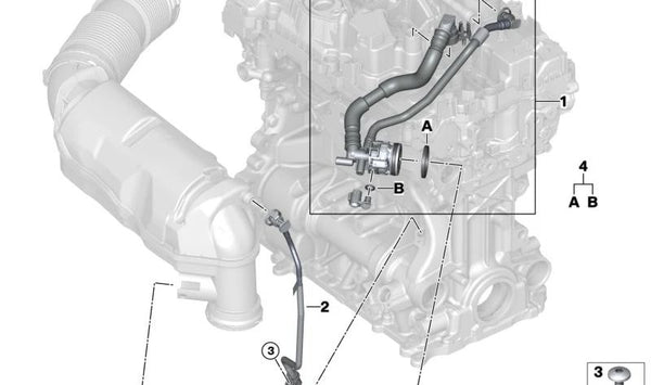 Tubo de ventilación para BMW Serie 2 U06, X1 U11, U12 (OEM 11157952882). Original BMW