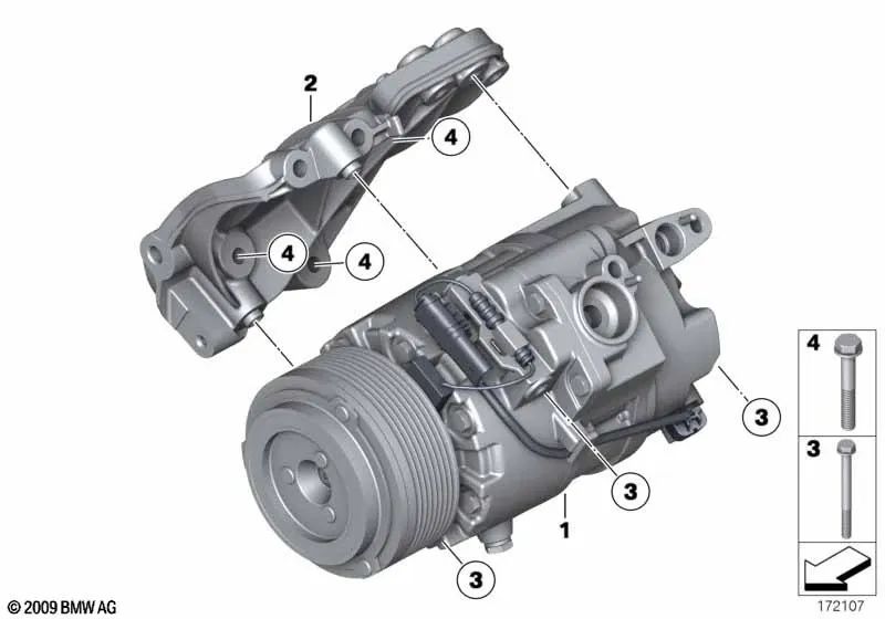 Compresor de Aire Acondicionado para BMW F01, F02, E71. Original BMW. . Original BMW