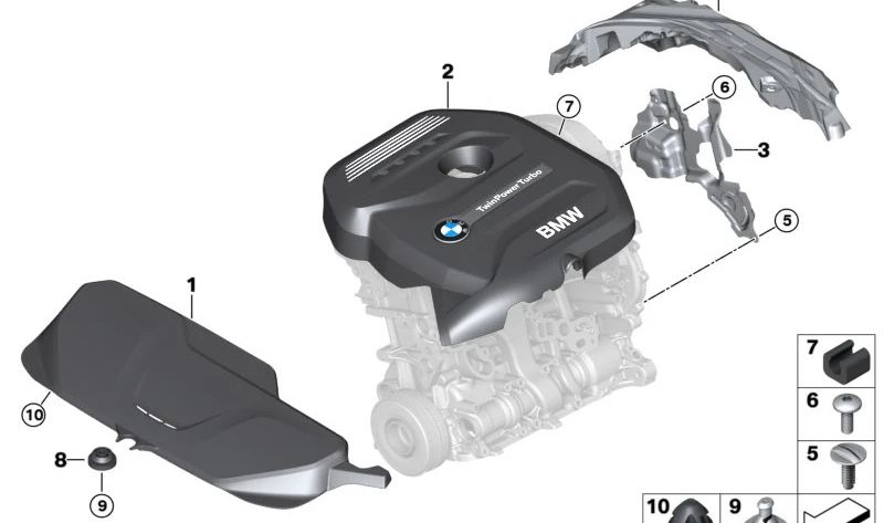 Cubierta de diseño para radiador BMW F20N, F21N, F22, F23, F30N, F31N, F34N, F35N (OEM 11128638196). Original BMW