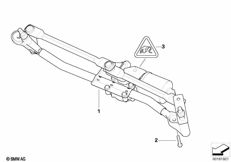 Sistema de limpiaparabrisas completo para BMW Serie 1 E81, E82, E87, E87N, E88 (OEM 61617192963). Original BMW