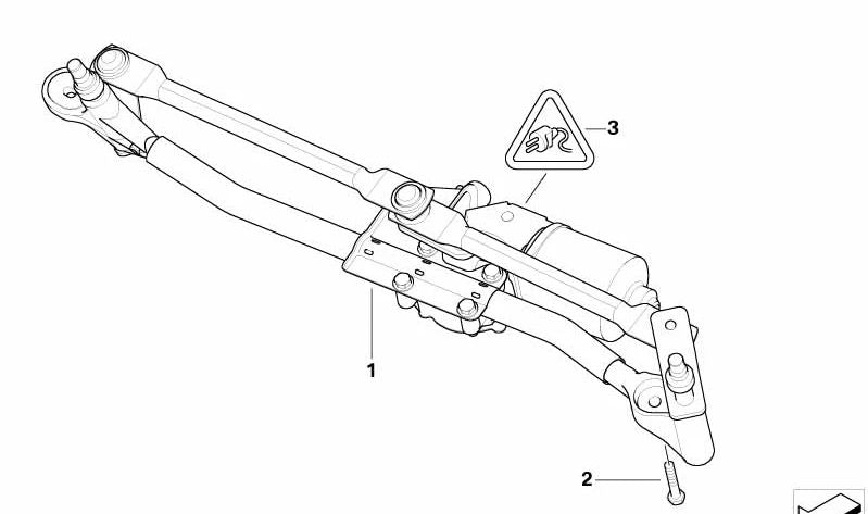 Complete windshield wiper system for BMW E84 (OEM 61612990144). Original BMW