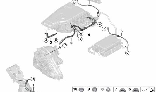 Ground cable for BMW X5 F15 (OEM 12428614214). Original BMW