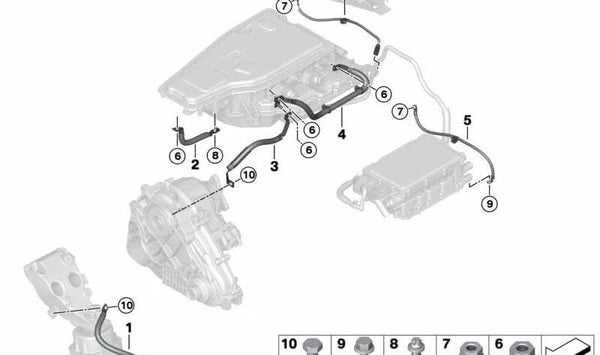 Cable de masa para BMW X5 F15 (OEM 12428614214). Original BMW