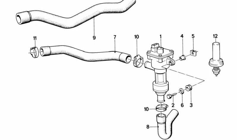 Mangueira de refrigerante OEM -IDA 64211374637 para BMW E28, E24. BMW original.