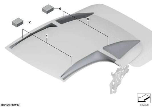 Juego de montaje tapizado interior lateral para BMW Serie 4 G23, G83 (OEM 54345A05DF3). Original BMW