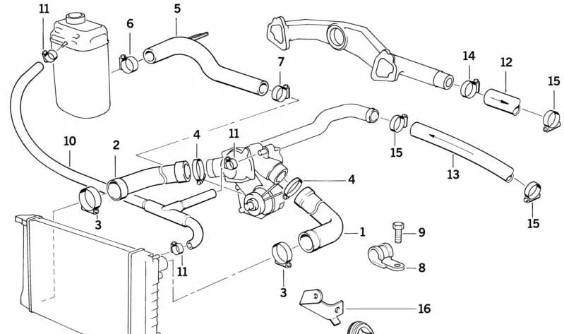 Abrazadera OEM 12521270936 para BMW Serie 1 (E87), Serie 3 (E21, E30, E90, E91), Serie 5 (E12, E28, E34, E60, E61), Serie 6 (E24, E63, E64), Serie 7 (E23, E32, E38) y Serie 8 (E31). Original BMW.