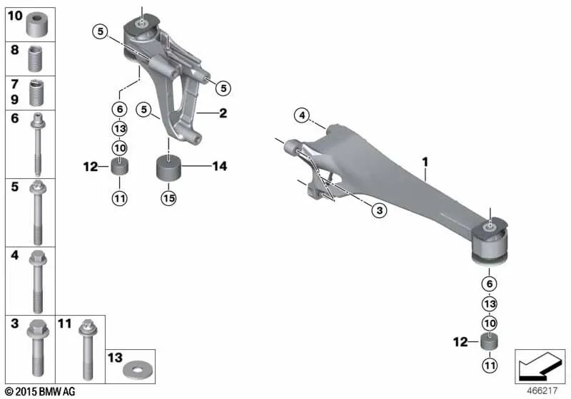 Soporte de transmisión izquierdo para BMW Serie 2 F45, F45N, X1 F48N, F49, X2 F39, MINI F60, F60N (OEM 33366859793). Original BMW.