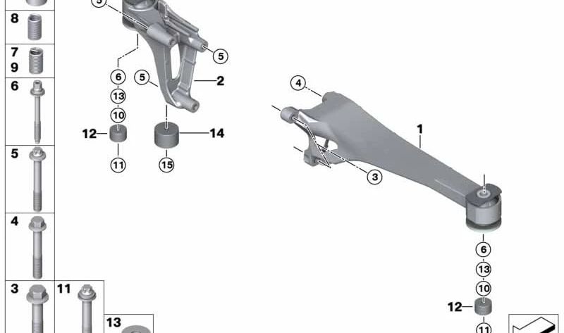 Masa adicional para BMW Serie 2 F45, F45N, X1 F48N, F49N, X2 F39, MINI F60, F60N (OEM 22116879256). Original BMW