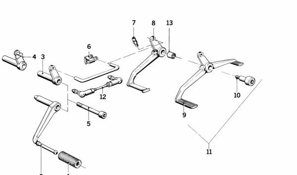 Palanca de cambios OEM 23411239023 para BMW (Modelos compatibles: Serie 3 E21, Serie 5 E12). Original BMW.