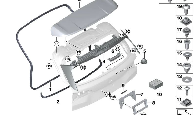 Aeroblade imprimado para BMW X5 F95, G05 (OEM 51629447772). Original BMW