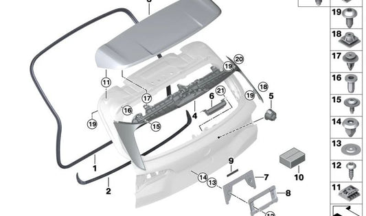 Aeroblade imprimado para BMW X5 F95, G05 (OEM 51629447772). Original BMW